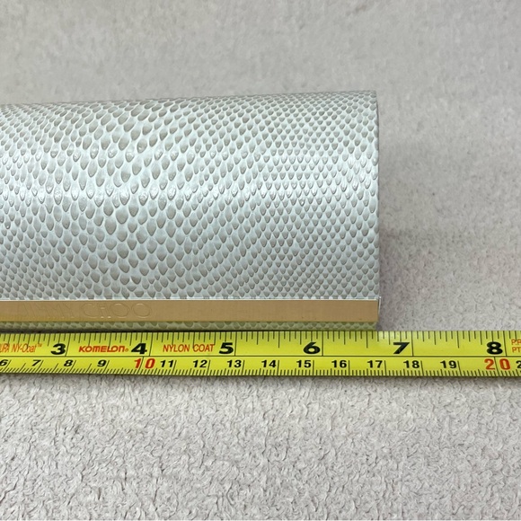 Jimmy Choo Magnetic Snap Snakeskin Pattern Sunglasses Hard Case Ivory/Gold Women - Picture 9 of 11